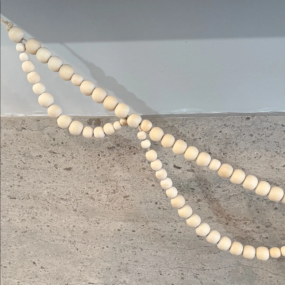 West Elm Natural Wooden Bead Garland